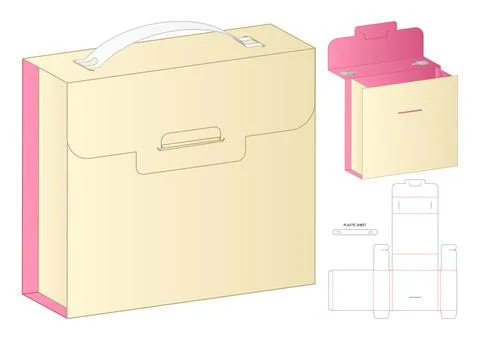Box packaging die cut template design. 3d mock-up Stock Illustration