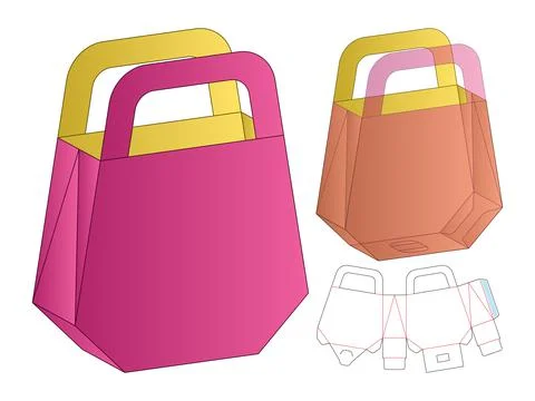 Box packaging die cut template design. 3d mock-up Stock Illustration