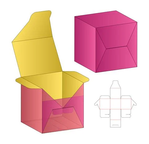 Box packaging die cut template design. 3d mock-up Stock Illustration