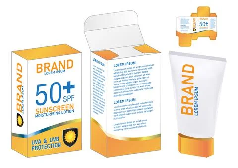 Box packaging die cut template design. 3d mock-up Stock Illustration