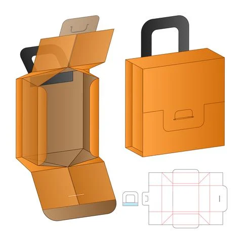 Box packaging die cut template design. 3d mock-up Stock Illustration