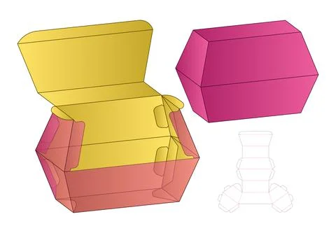 Box packaging die cut template design. 3d mock-up Stock Illustration