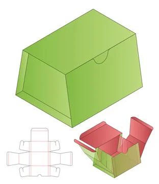 Box packaging die cut template design. 3d mock-up Stock Illustration