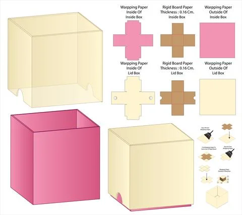 Box packaging die cut template design. 3d mock-up Stock Illustration