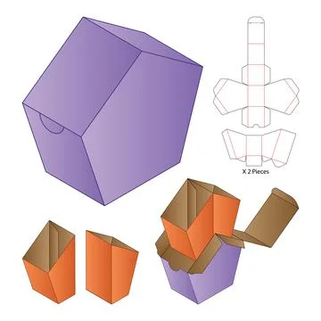 Box packaging die cut template design. 3d mock-up Stock Illustration