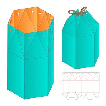 Box packaging die cut template design. 3d mock-up Stock Illustration