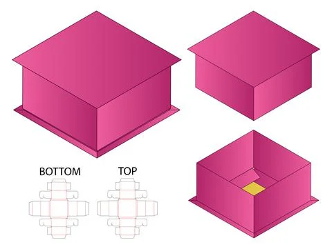 Box packaging die cut template design. 3d mock-up Illustrazione stock