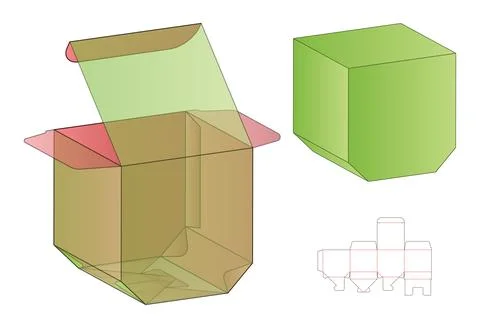 Box packaging die cut template design. 3d mock-up Stock Illustration