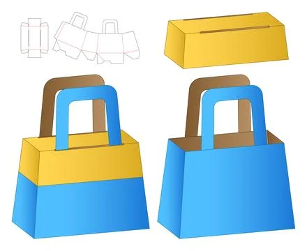Box packaging die cut template design. 3d mock-up Stock Illustration