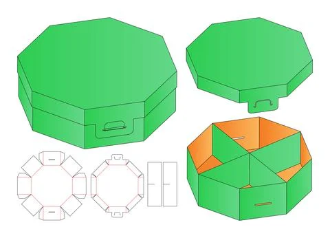 Box packaging die cut template design. 3d mock-up Stock Illustration