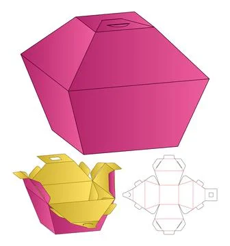 Box packaging die cut template design. 3d mock-up Stock Illustration
