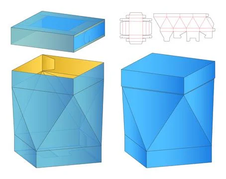 Box packaging die cut template design. 3d mock-up Stock Illustration