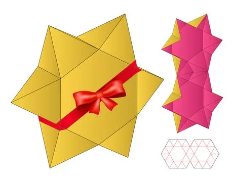 Box packaging die cut template design. 3d mock-up Stock Illustration