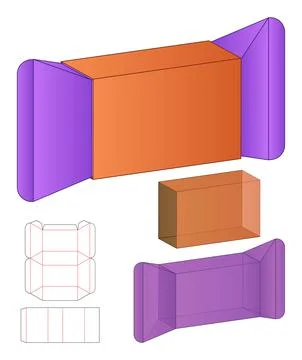 Box packaging die cut template design. 3d mock-up Stock Illustration