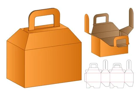 Box packaging die cut template design. 3d mock-up Stock Illustration