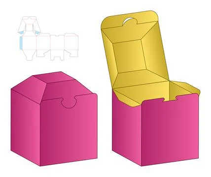 Box packaging die cut template design. 3d mock-up Stock Illustration