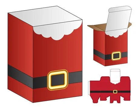 Box packaging die cut template design. 3d mock-up Illustrazione stock