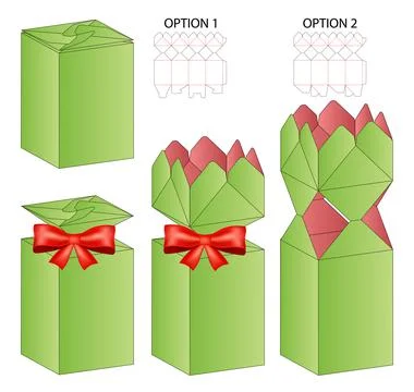 Box packaging die cut template design. 3d mock-up Stock Illustration