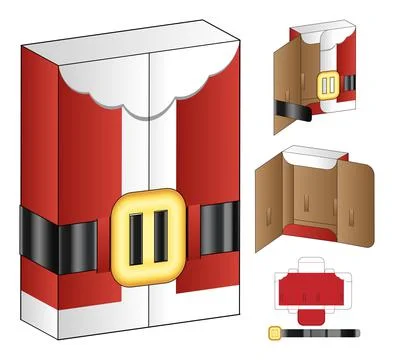 Box packaging die cut template design. 3d mock-up Stock Illustration