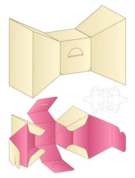 Box packaging die cut template design. 3d mock-up Stock Illustration
