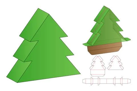 Box packaging die cut template design. 3d mock-up Stock Illustration