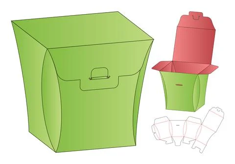 Box packaging die cut template design. 3d mock-up Stock Illustration