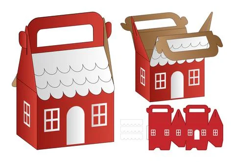 Box packaging die cut template design. 3d mock-up Stock Illustration