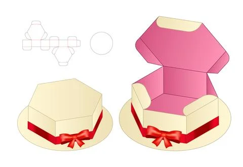 Box packaging die cut template design. 3d mock-up Stock Illustration
