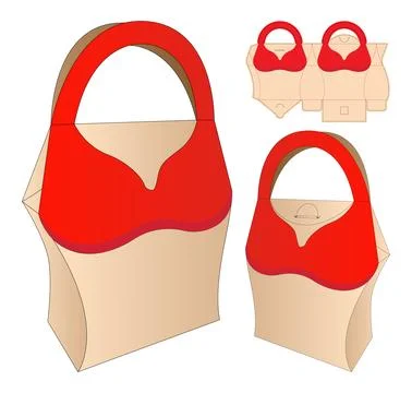Box packaging die cut template design. 3d mock-up Stock Illustration