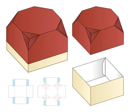 Box packaging die cut template design. 3d mock-up Stock Illustration