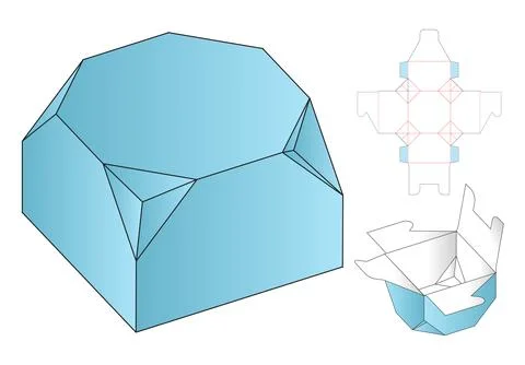 Box packaging die cut template design. 3d mock-up Stock Illustration