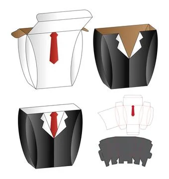 Box packaging die cut template design. 3d mock-up Stock Illustration