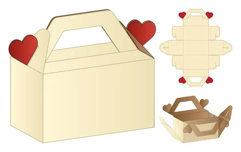 Box packaging die cut template design. 3d mock-up Stock Illustration