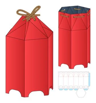 Box packaging die cut template design. 3d mock-up Stock Illustration