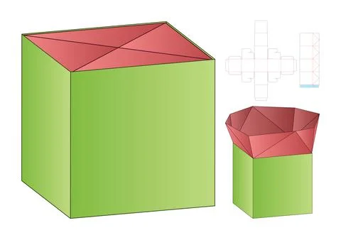 Box packaging die cut template design. 3d mock-up Stock Illustration