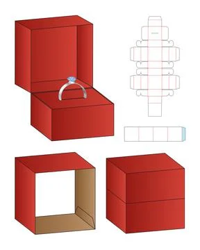 Box packaging die cut template design. 3d mock-up Stock Illustration