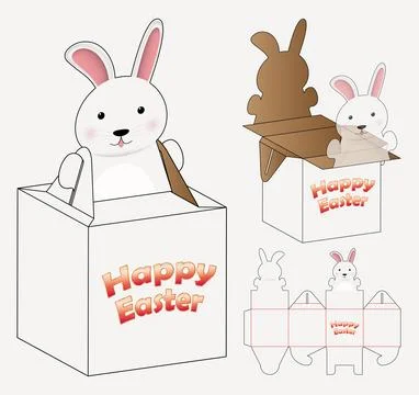 Box packaging die cut template design. 3d mock-up Stock Illustration