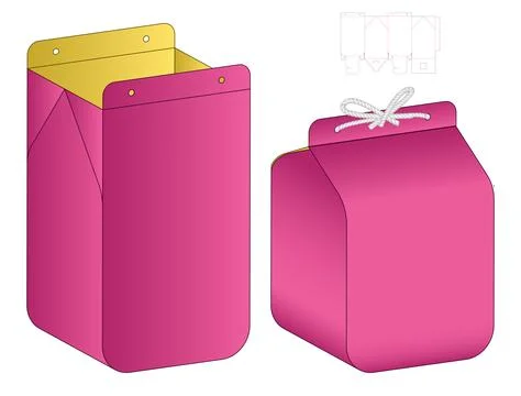 Box packaging die cut template design. 3d mock-up Stock Illustration