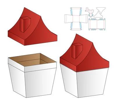 Box packaging die cut template design. 3d mock-up Stock Illustration