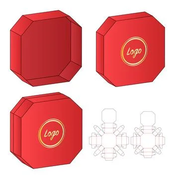 Box packaging die cut template design. 3d mock-up Stock Illustration