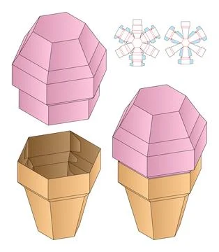 Box packaging die cut template design. 3d mock-up Stock Illustration
