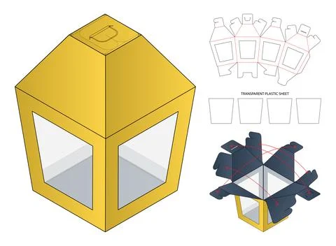 Box packaging die cut template design. 3d mock-up Stock Illustration