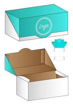 Box packaging die cut template design. 3d mock-up Stock Illustration