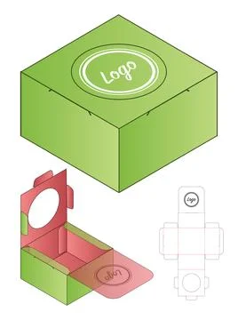 Box packaging die cut template design. 3d mock-up Stock Illustration