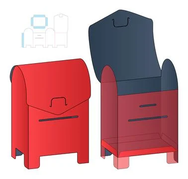 Box packaging die cut template design. 3d mock-up Stock Illustration