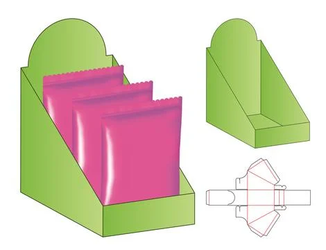 Box packaging die cut template design. 3d mock-up Stock Illustration