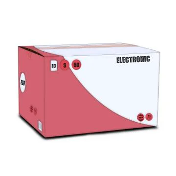 Box for packaging electronics. Isolated illustration on a white background. Stock Illustration