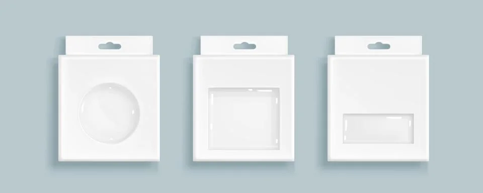 Box packaging with plastic window Stock Illustration