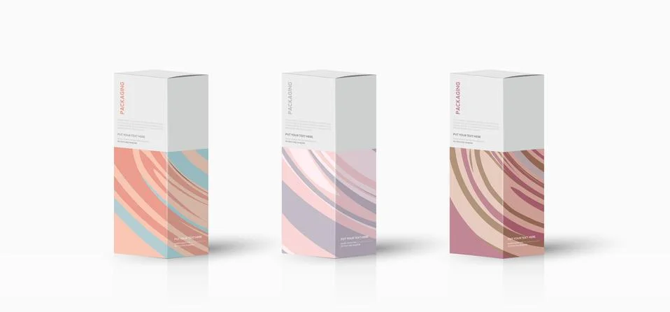 Box, packaging template for product vector design illustration. 스톡 일러스트