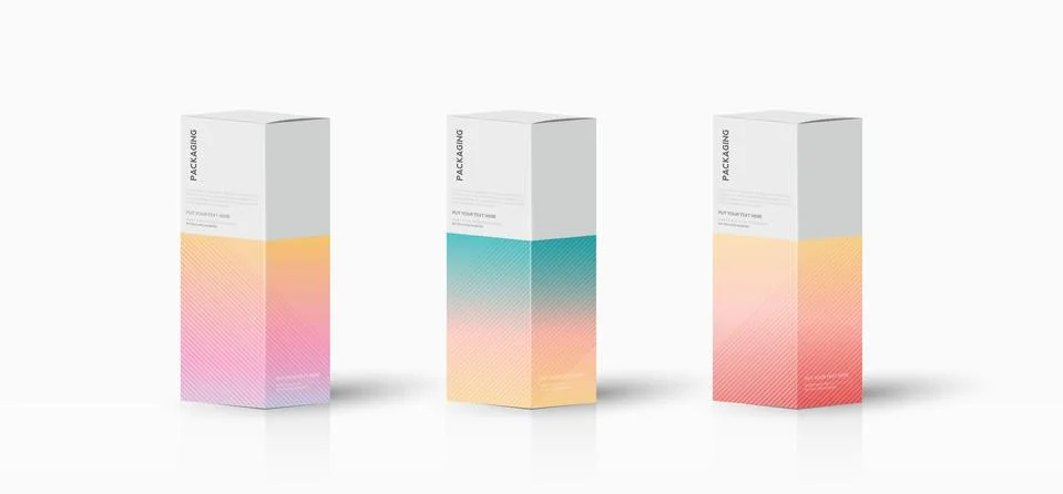 Box, packaging template for product vector design illustration. Illustrazione stock